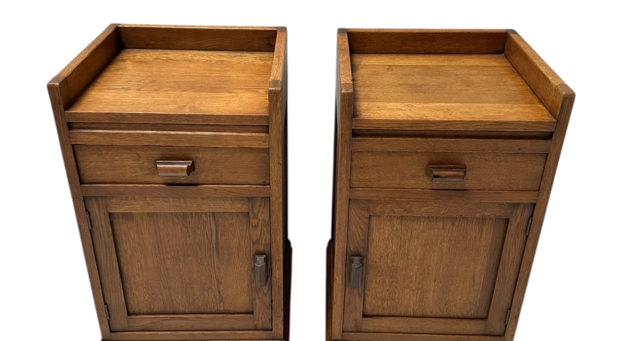 Two Art Deco Modernist Nightstands or Bedside Tables, 1920s